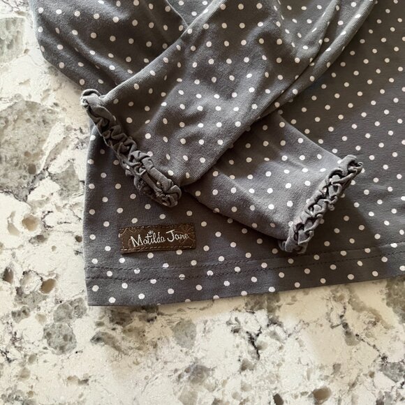 Matilda Jane Connect the Dots grey ruffle layering tee sz 4 - Picture 2 of 4